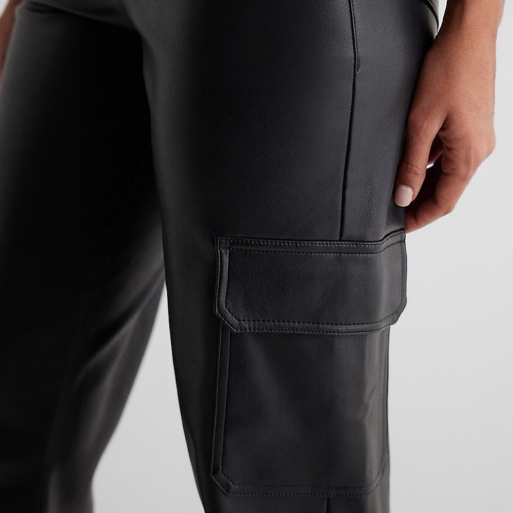 Express Faux Leather Cargo Straight Pants - Picture 8 of 8